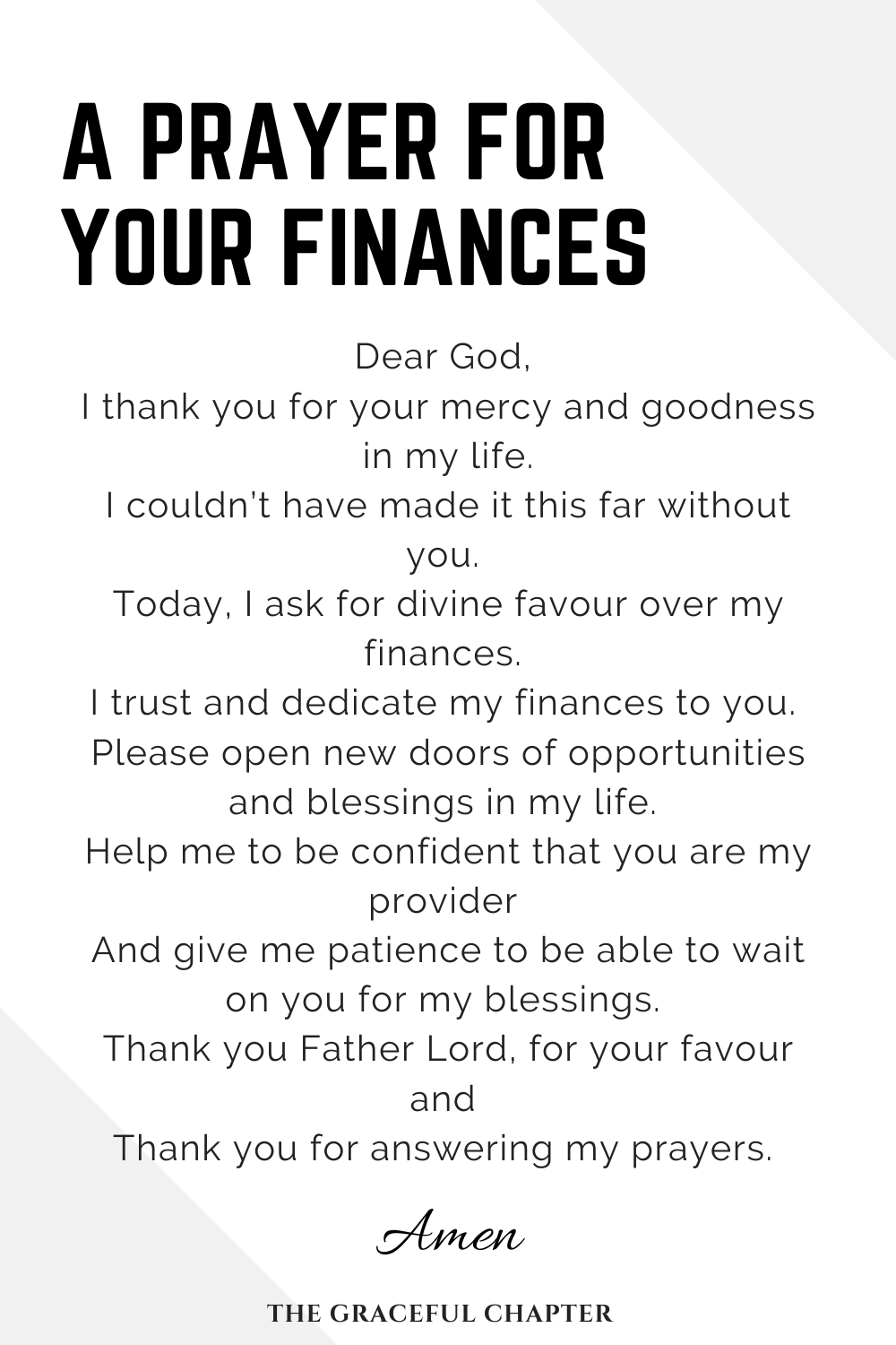 how to pray for your finances