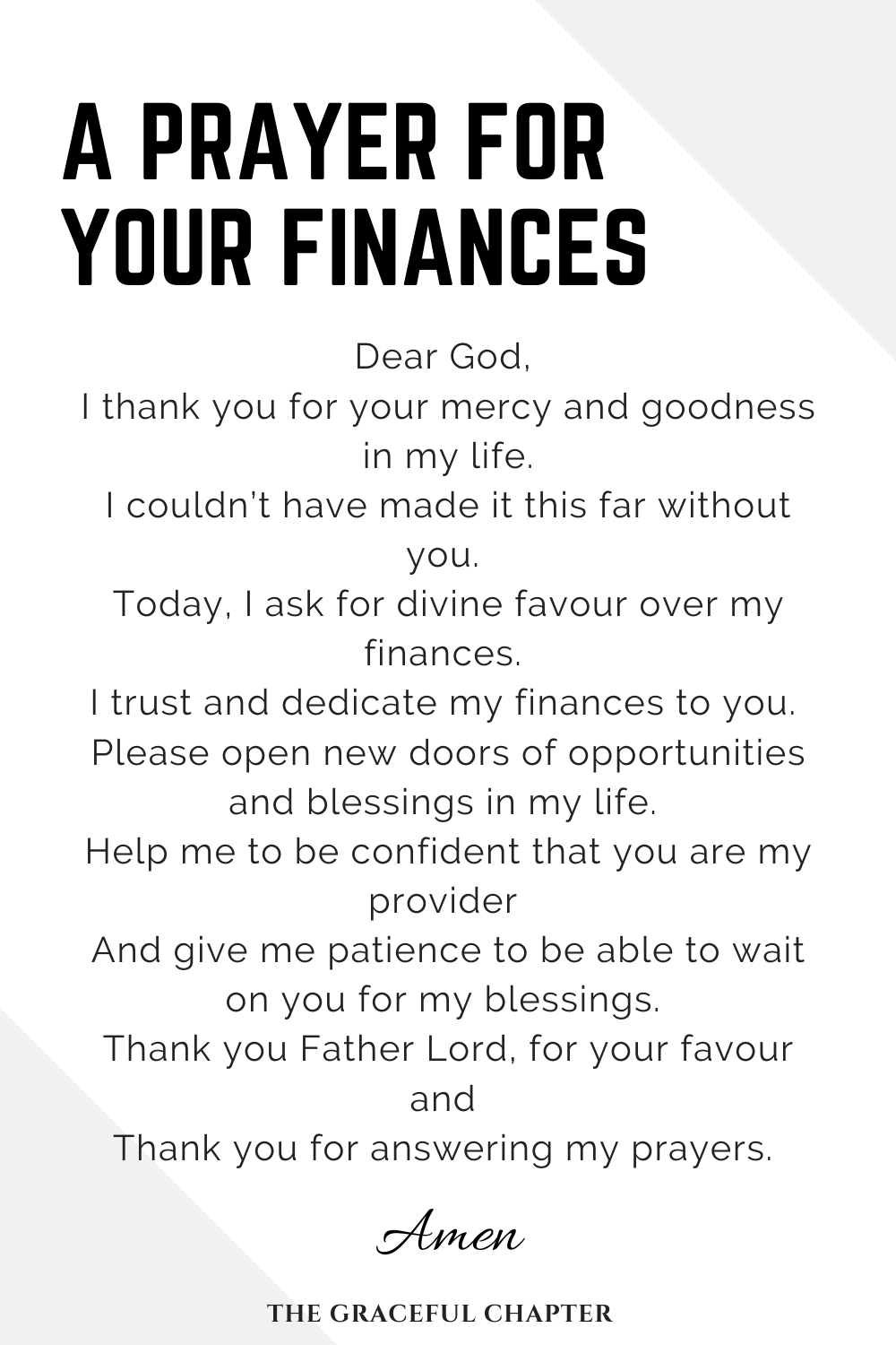 3 Prayers For Financial Breakthrough - The Graceful Chapter