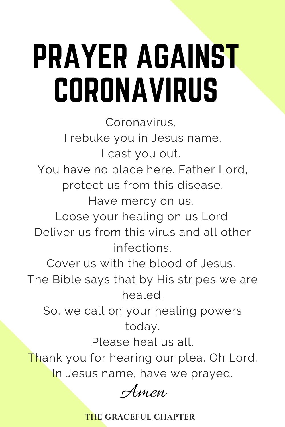 prayer against coronavirus