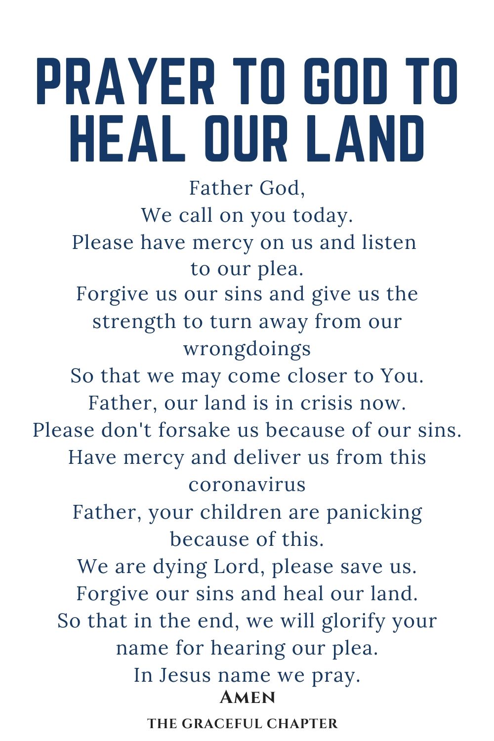 prayer to God to heal our land