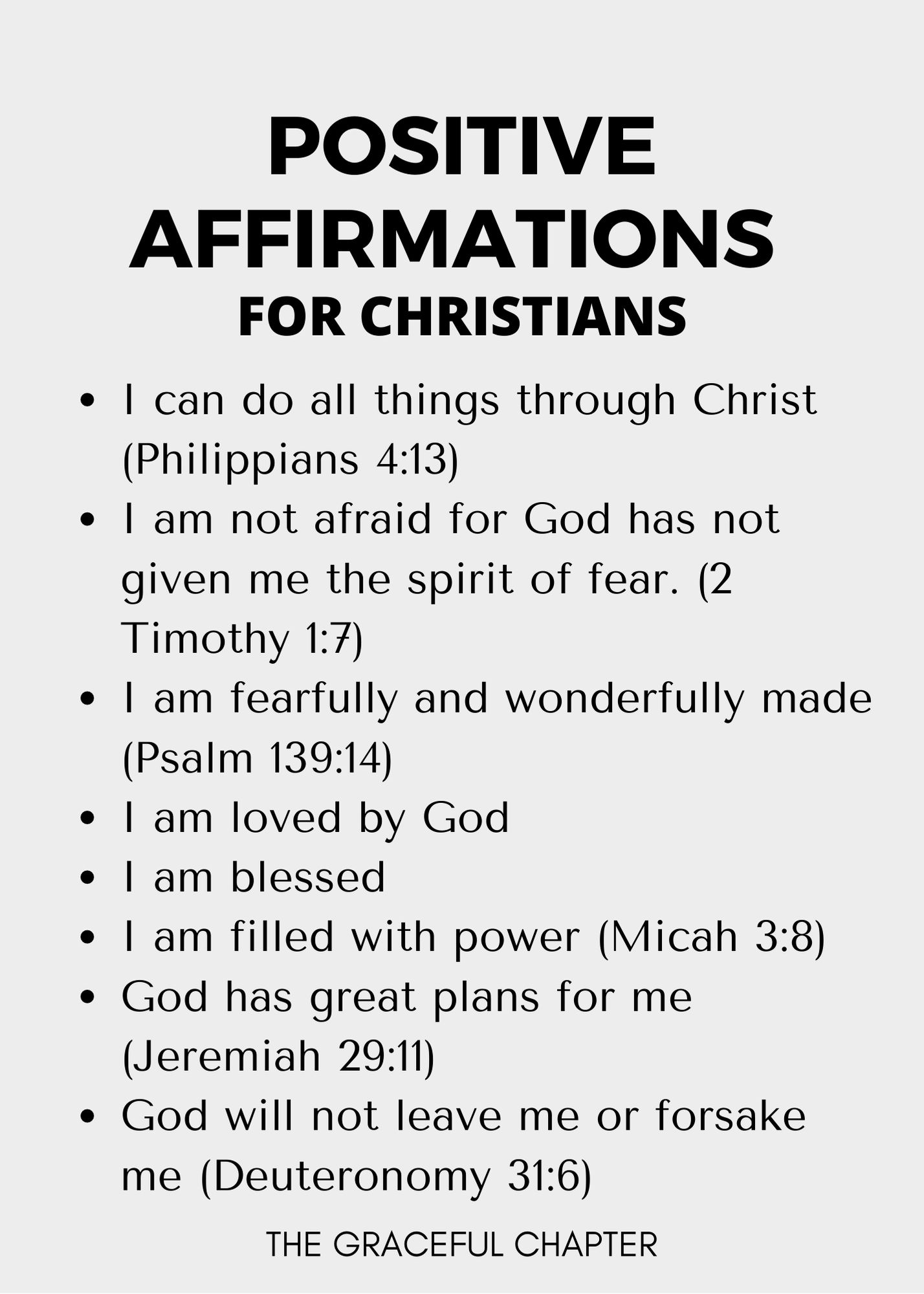 positive affirmations for christians