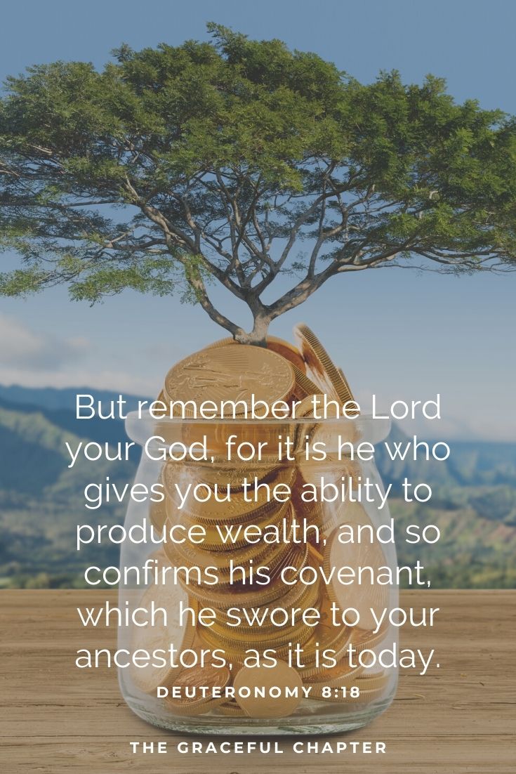 But remember that it is the LORD your God who gives you the power to gain wealth, in order to confirm His covenant that He swore to your fathers, as it is this day.