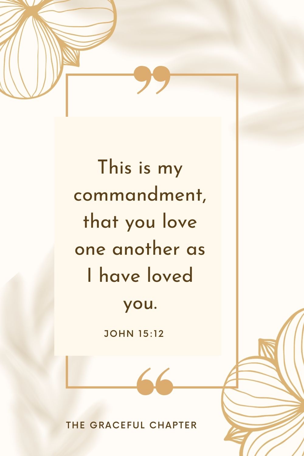 This is my commandment, that you love one another as I have loved you.  John 15:12