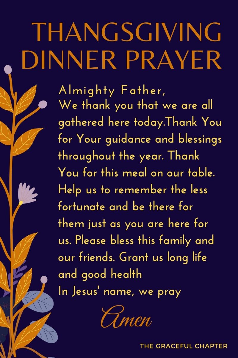 10 Best Thanksgiving Dinner Prayers - The Graceful Chapter