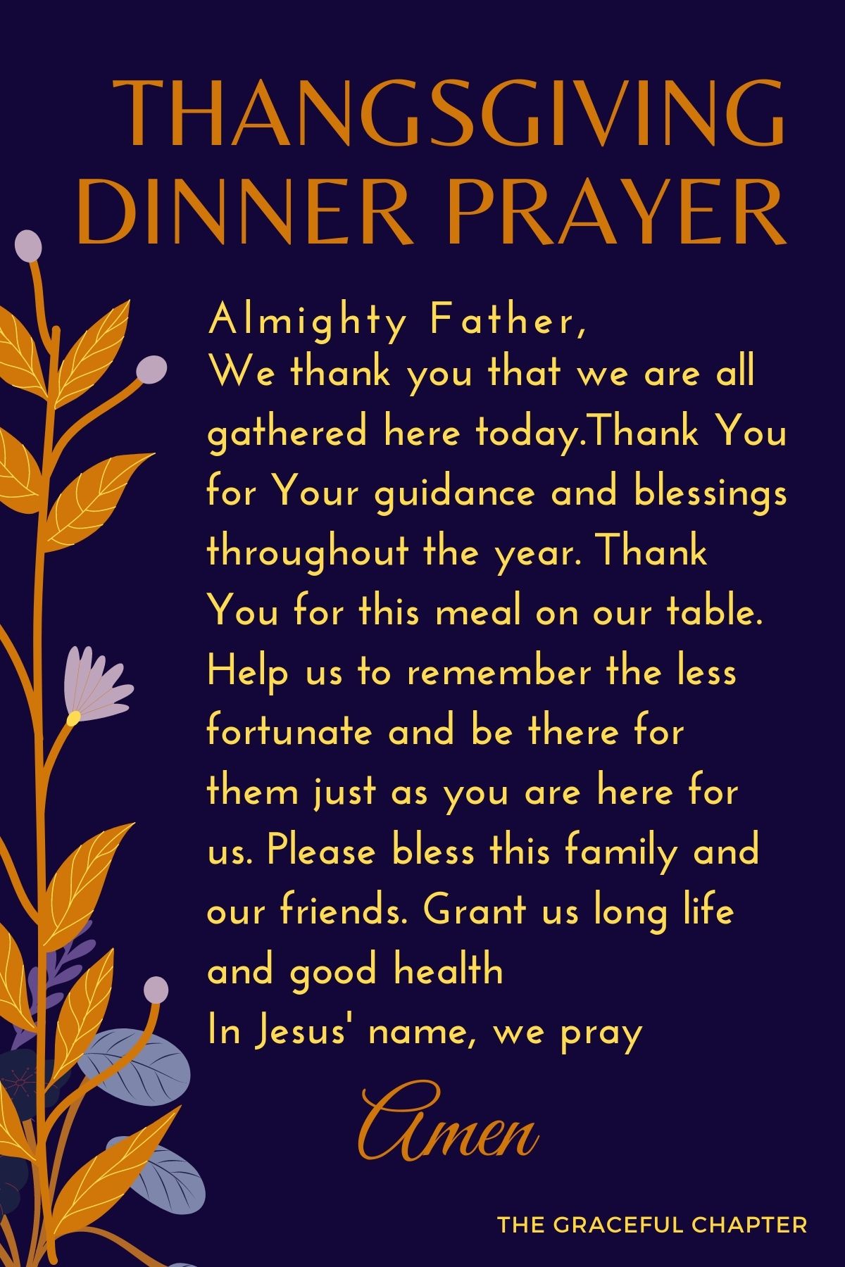 thanksgiving dinner prayer