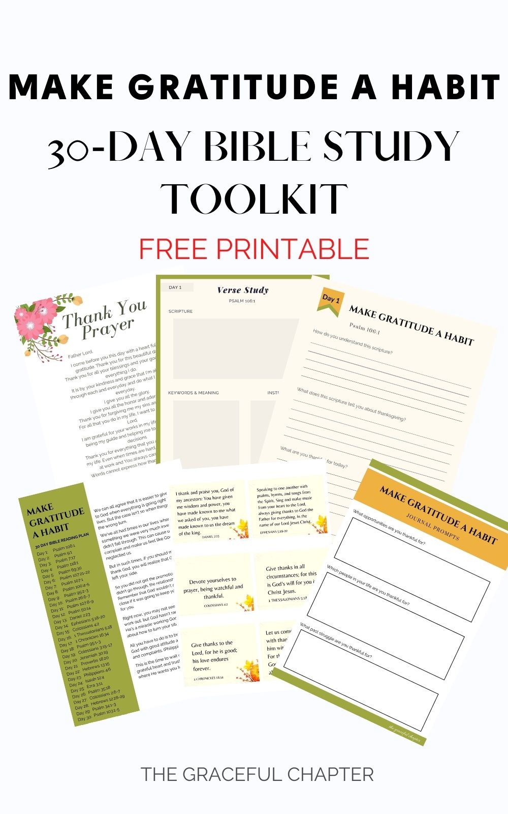 make gratitude a habit- free bible study toolkit