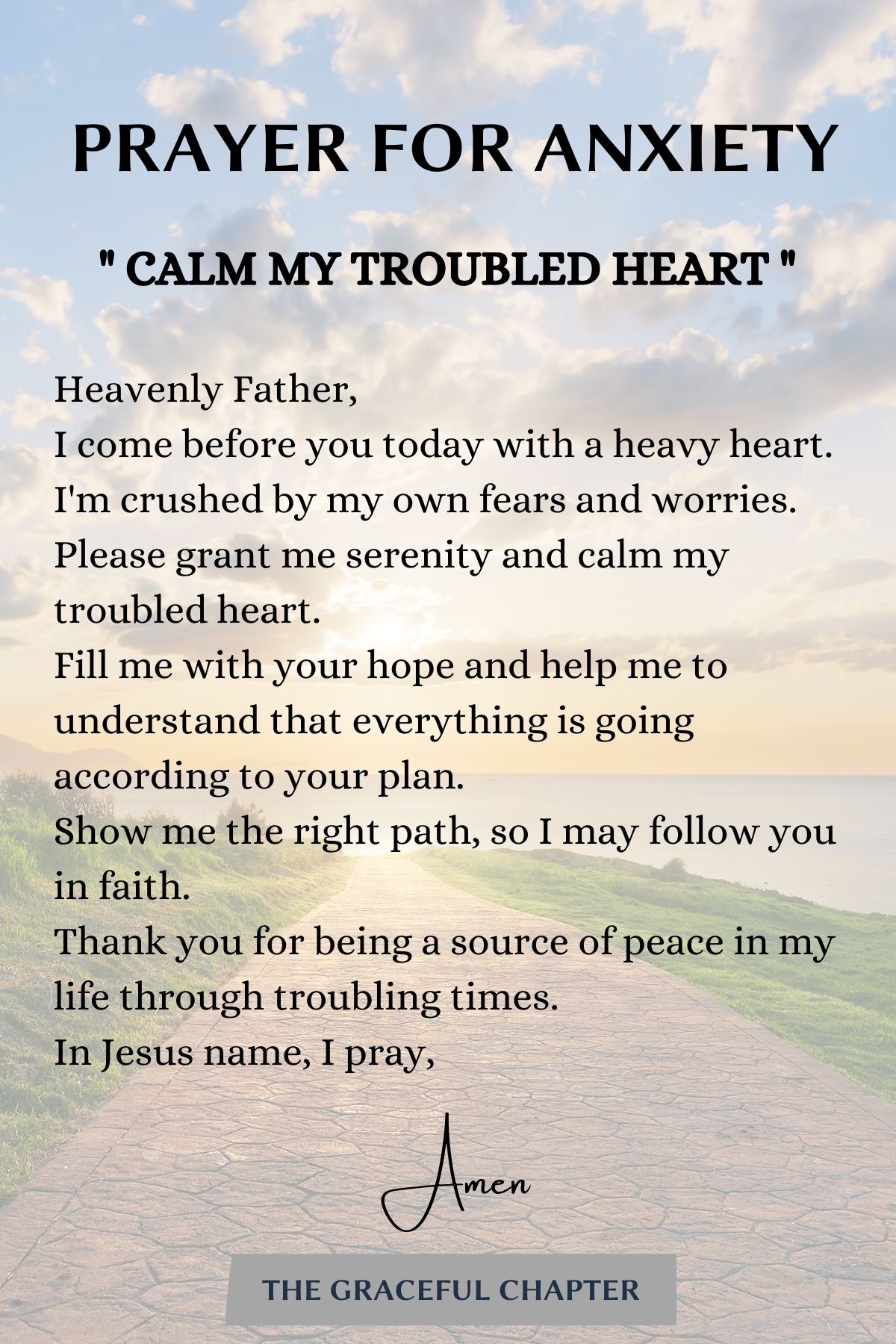 prayers for anxiety - calm my troubled heart