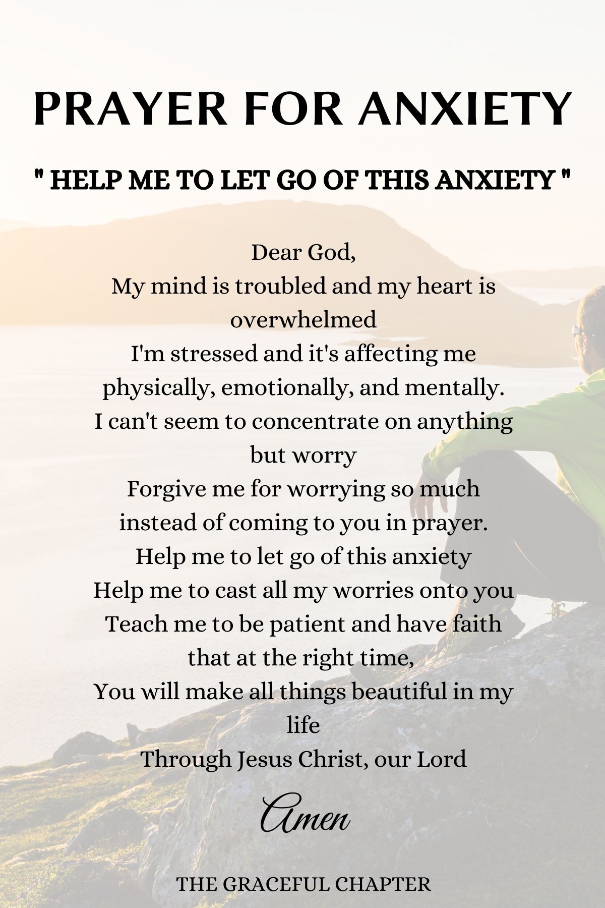 Anxiety prayer - Help me let go of this anxiety