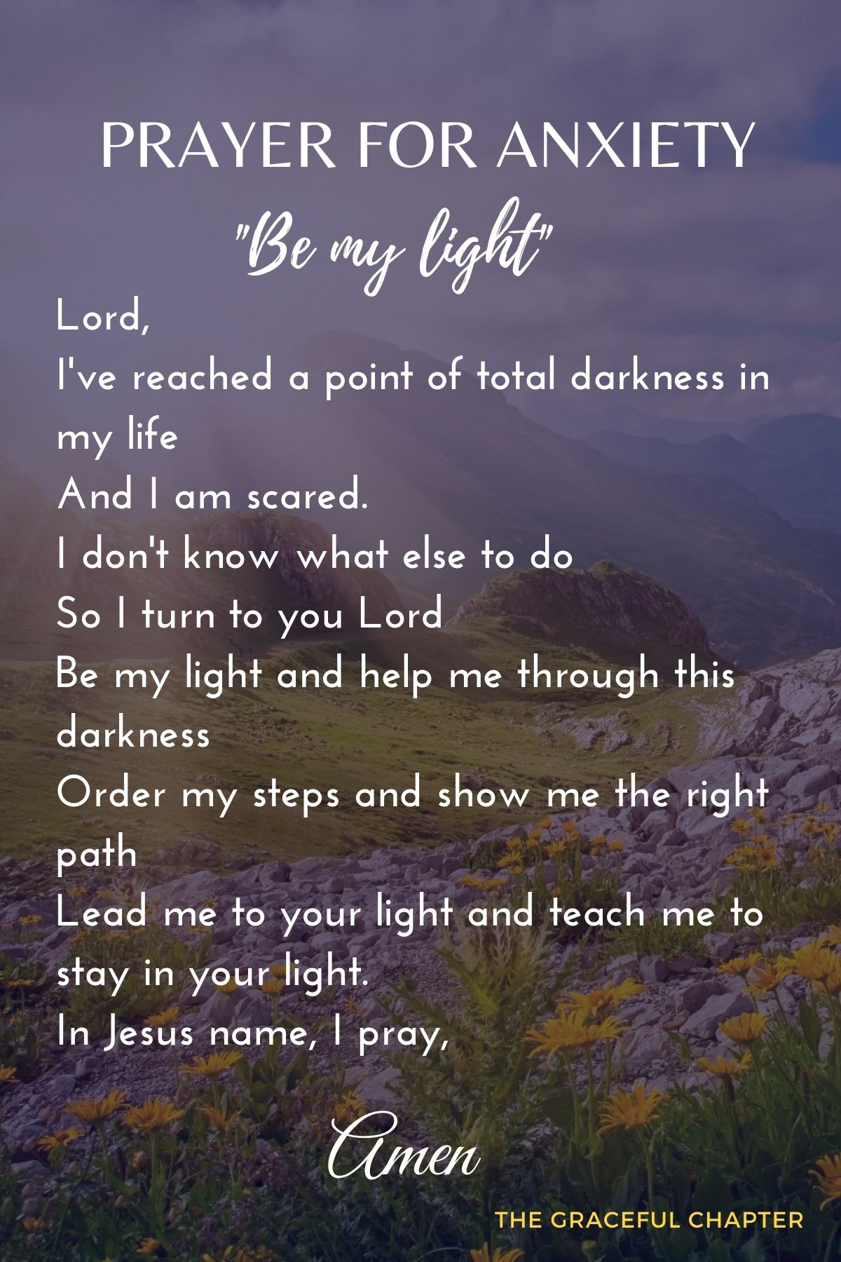 Anxiety prayer - Be my light