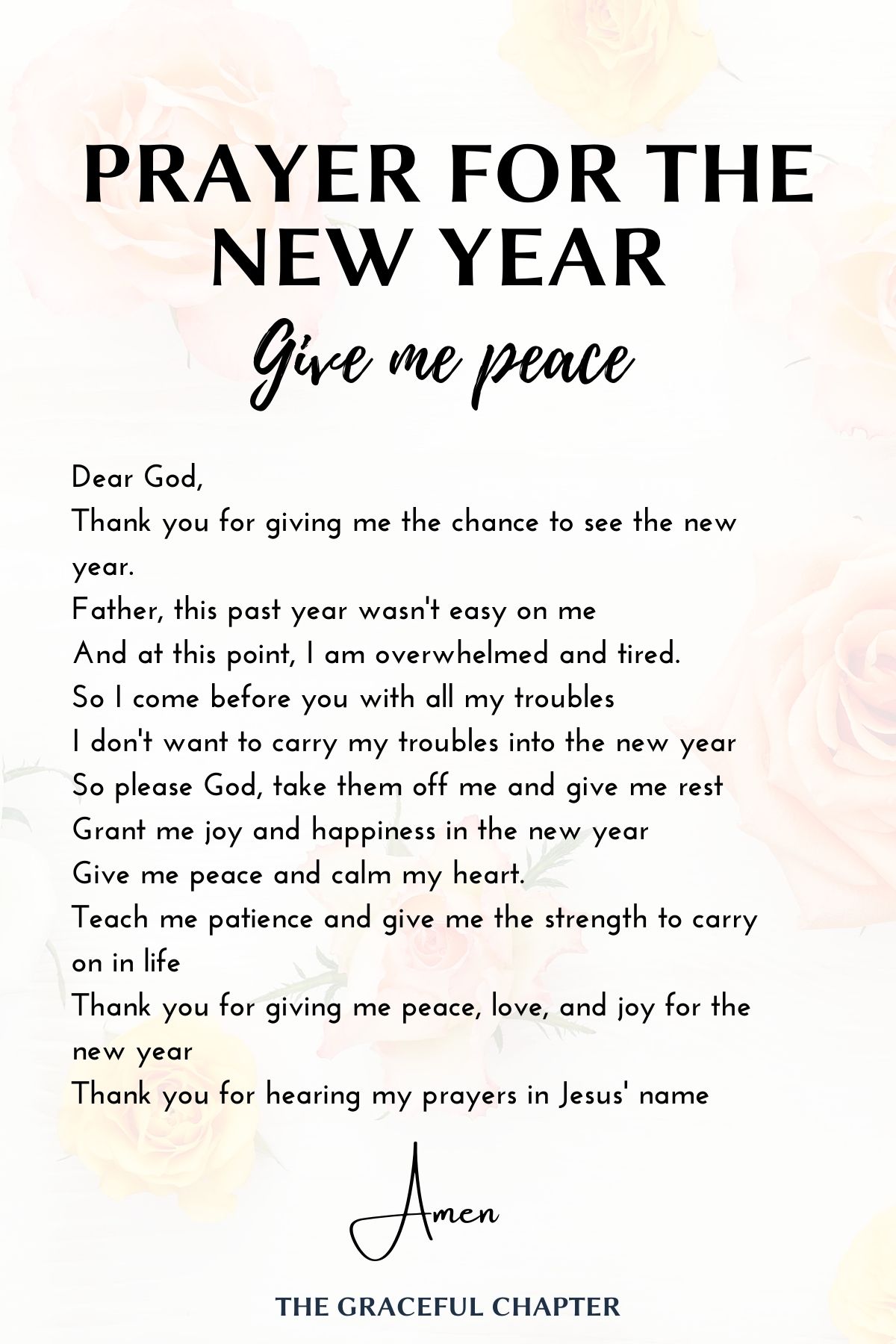 Prayers for the new year - Give me peace