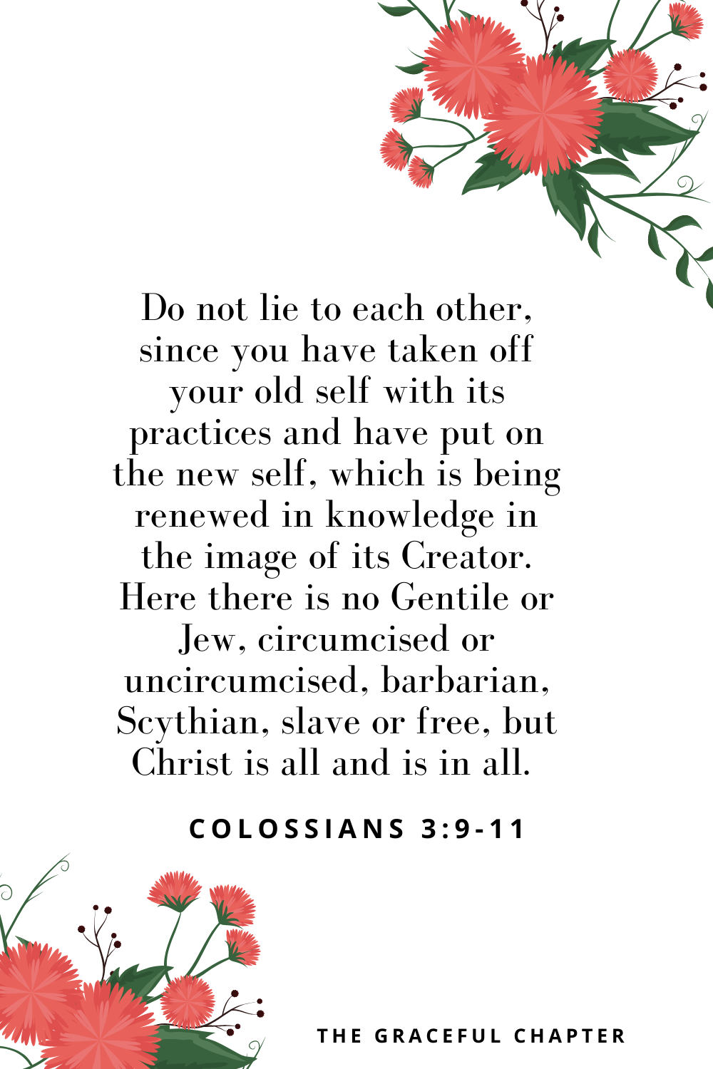 bible verses on new beginnings Colossians 3:9-11