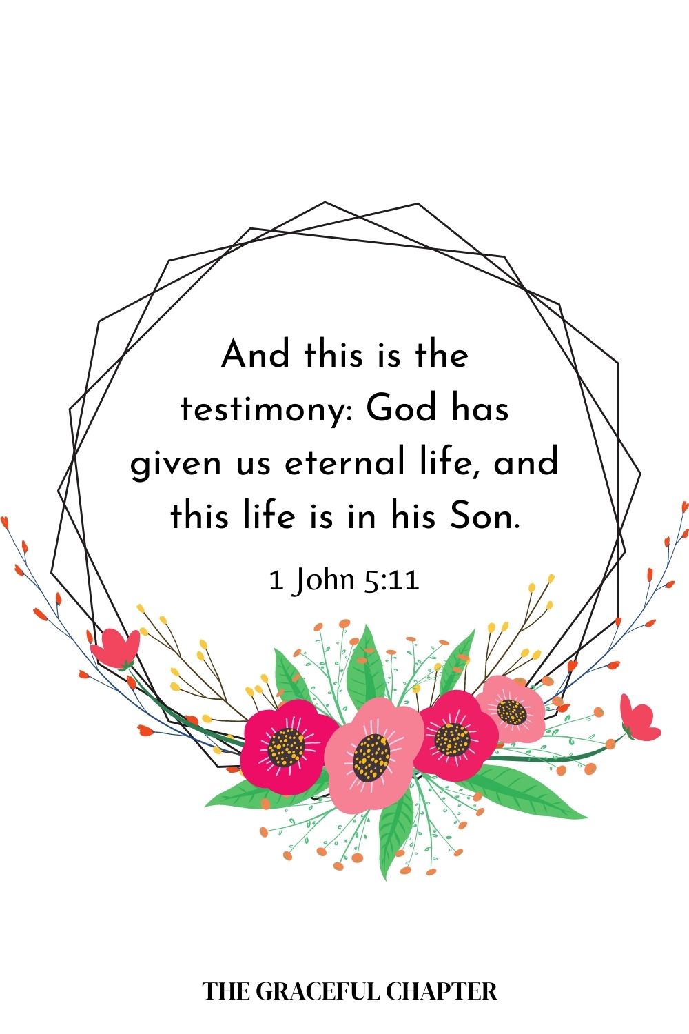 And this is the testimony: God has given us eternal life, and this life is in his Son.1 John 5:11