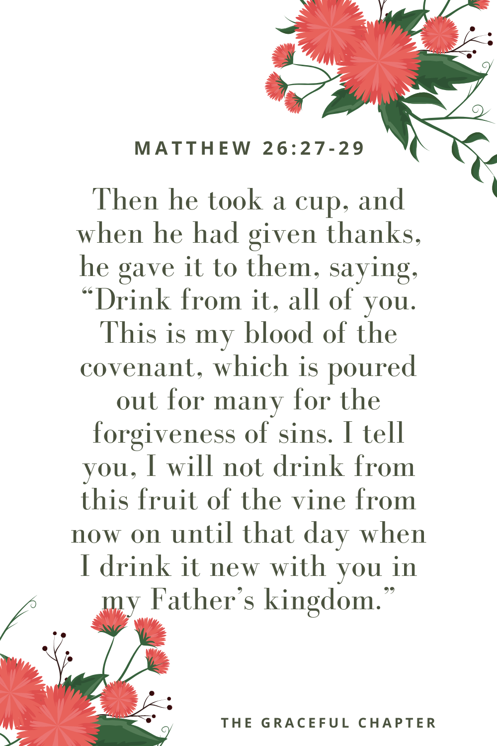 bible verses on new beginnings Matthew 26:27-29