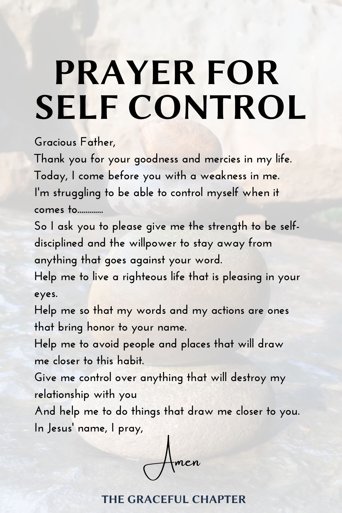 prayer for self control