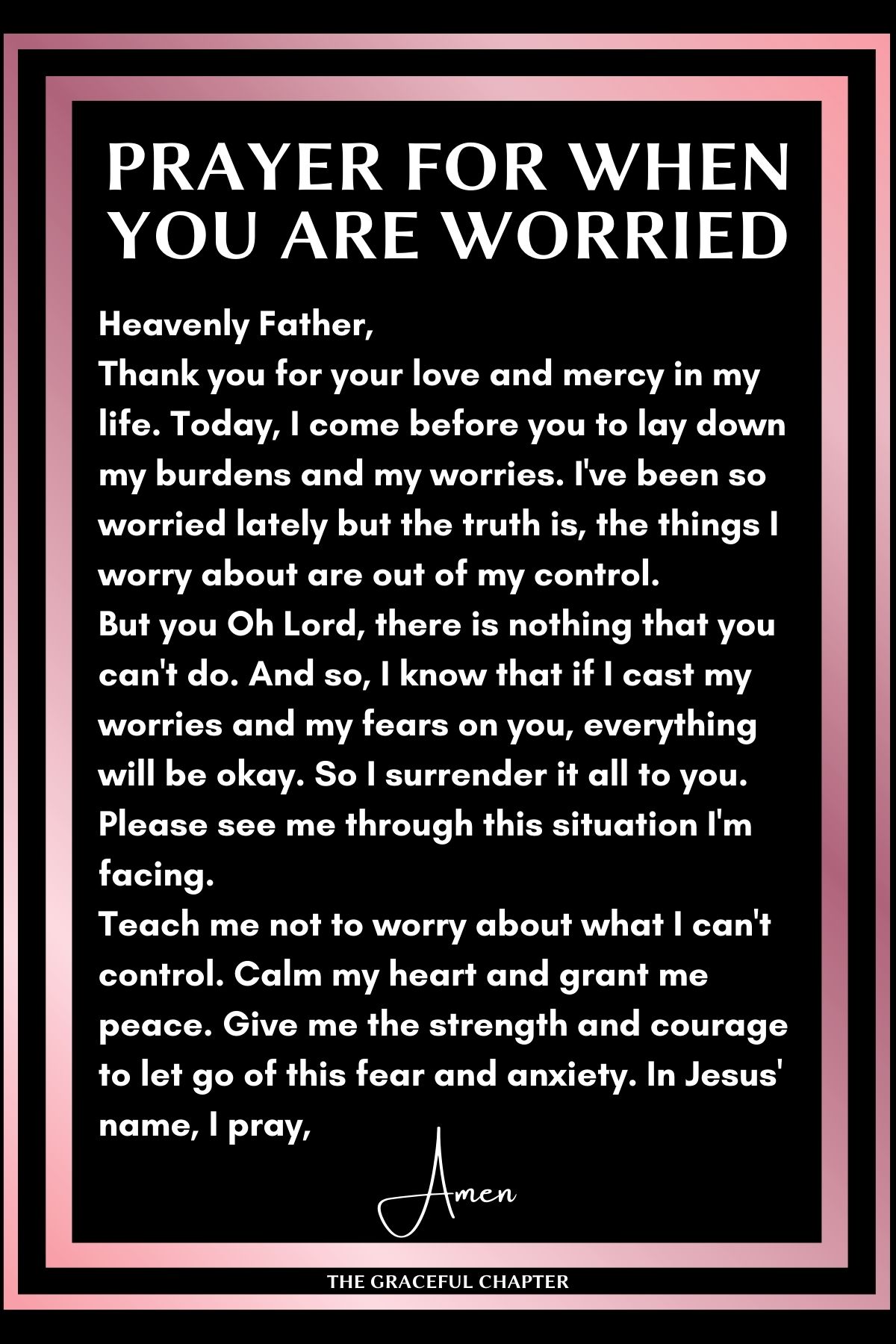 Prayer for when you are worried