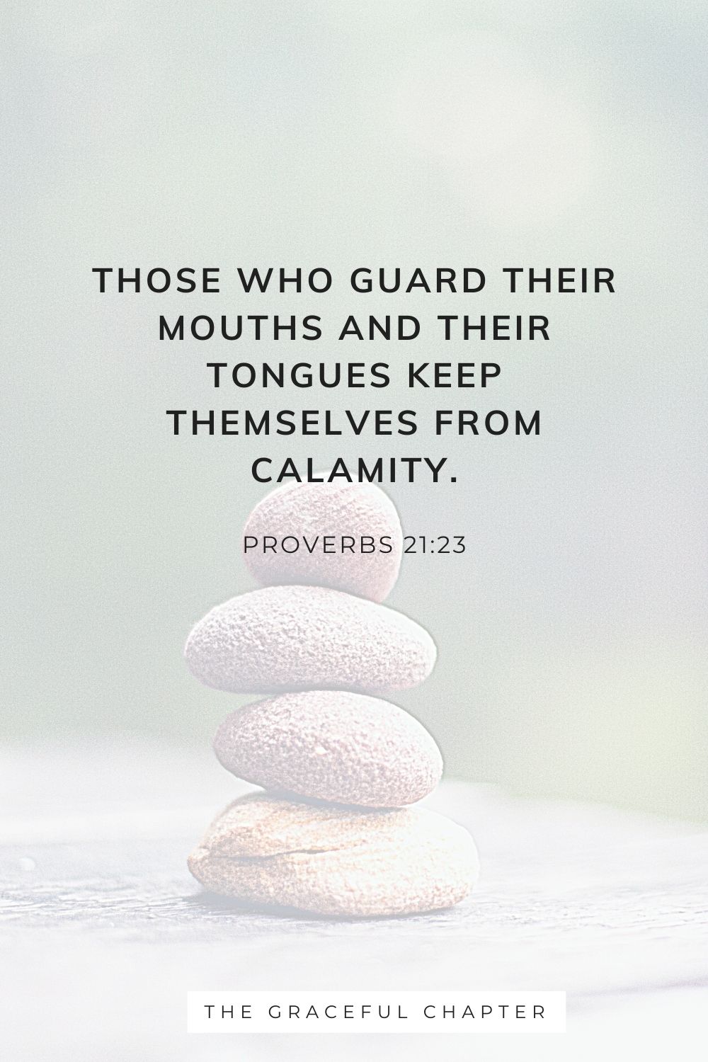 Those who guard their mouths and their tongues keep themselves from calamity. Proverbs 21:23