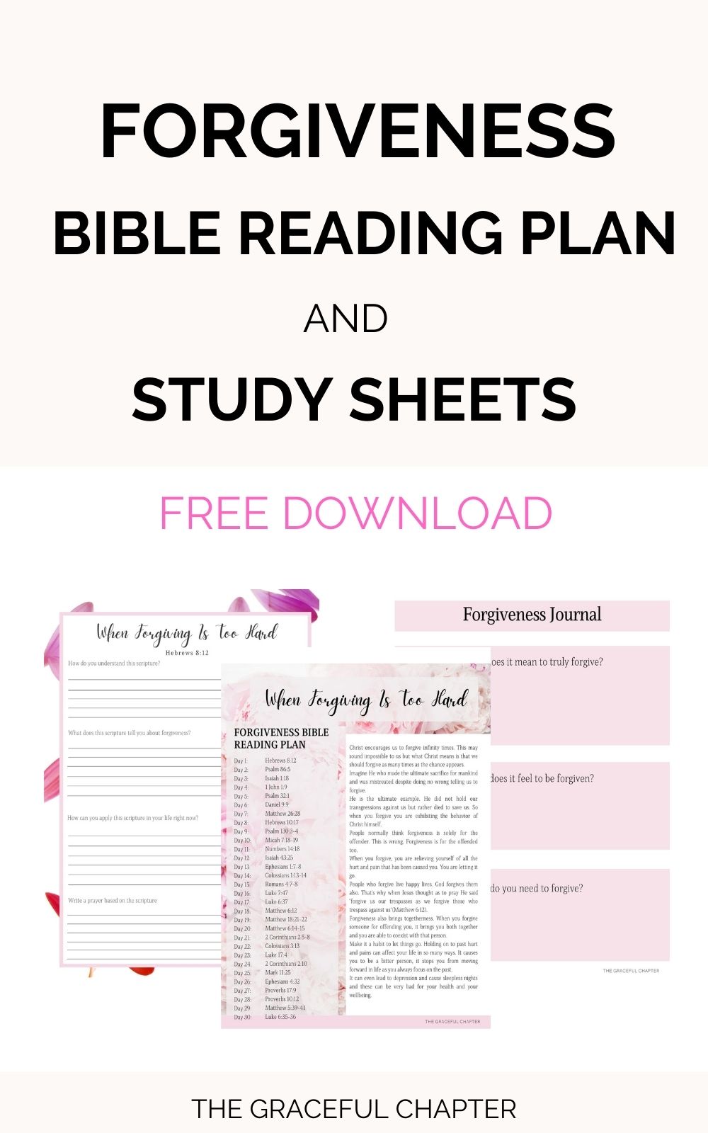 forgiveness bible reading plan and verse study sheets
