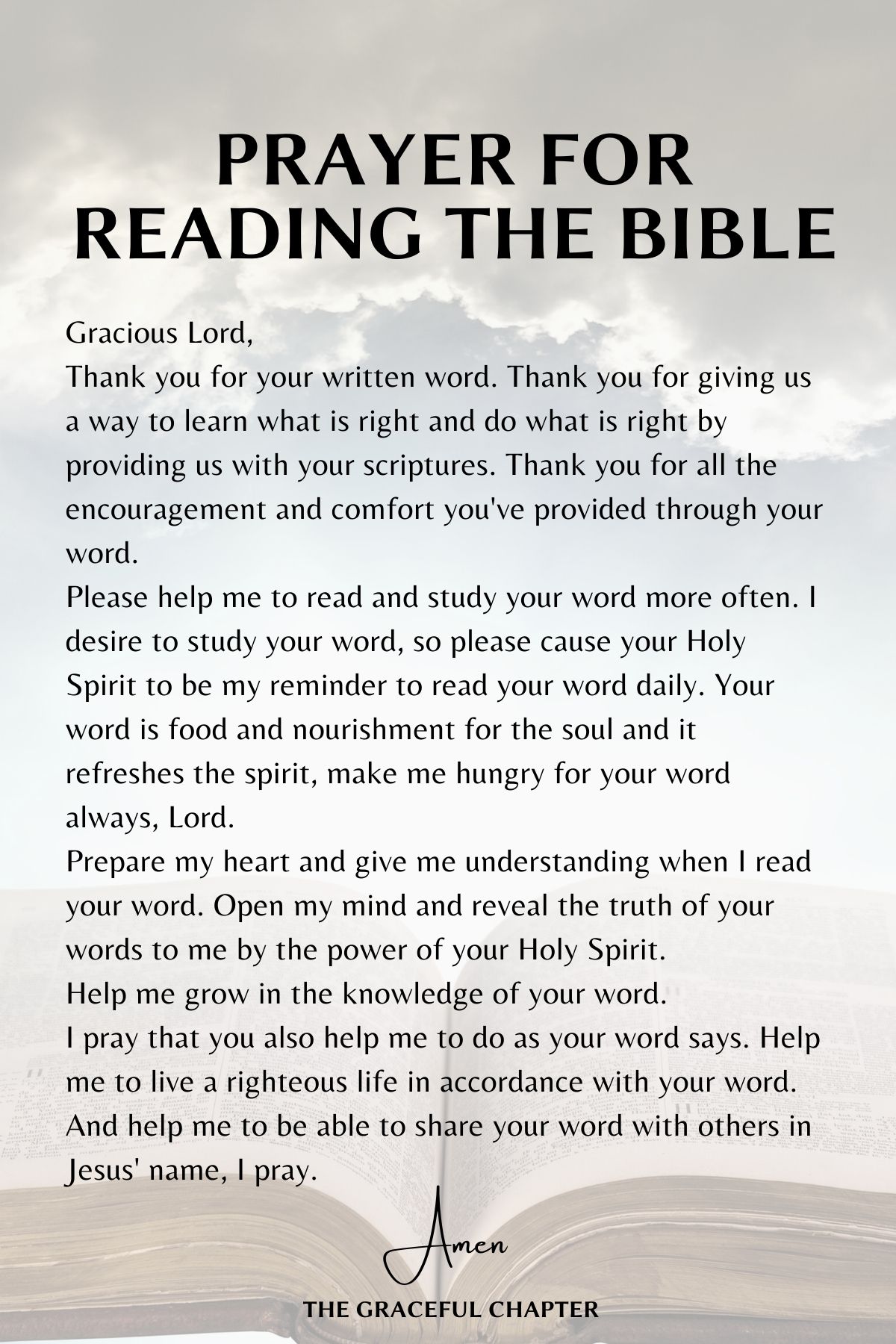 Prayer for reading the Bible