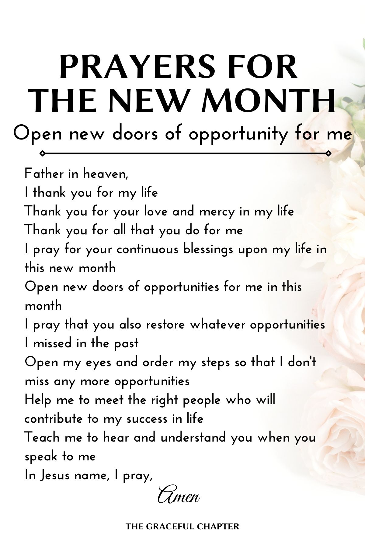 13 Prayers For The New Month - The Graceful Chapter