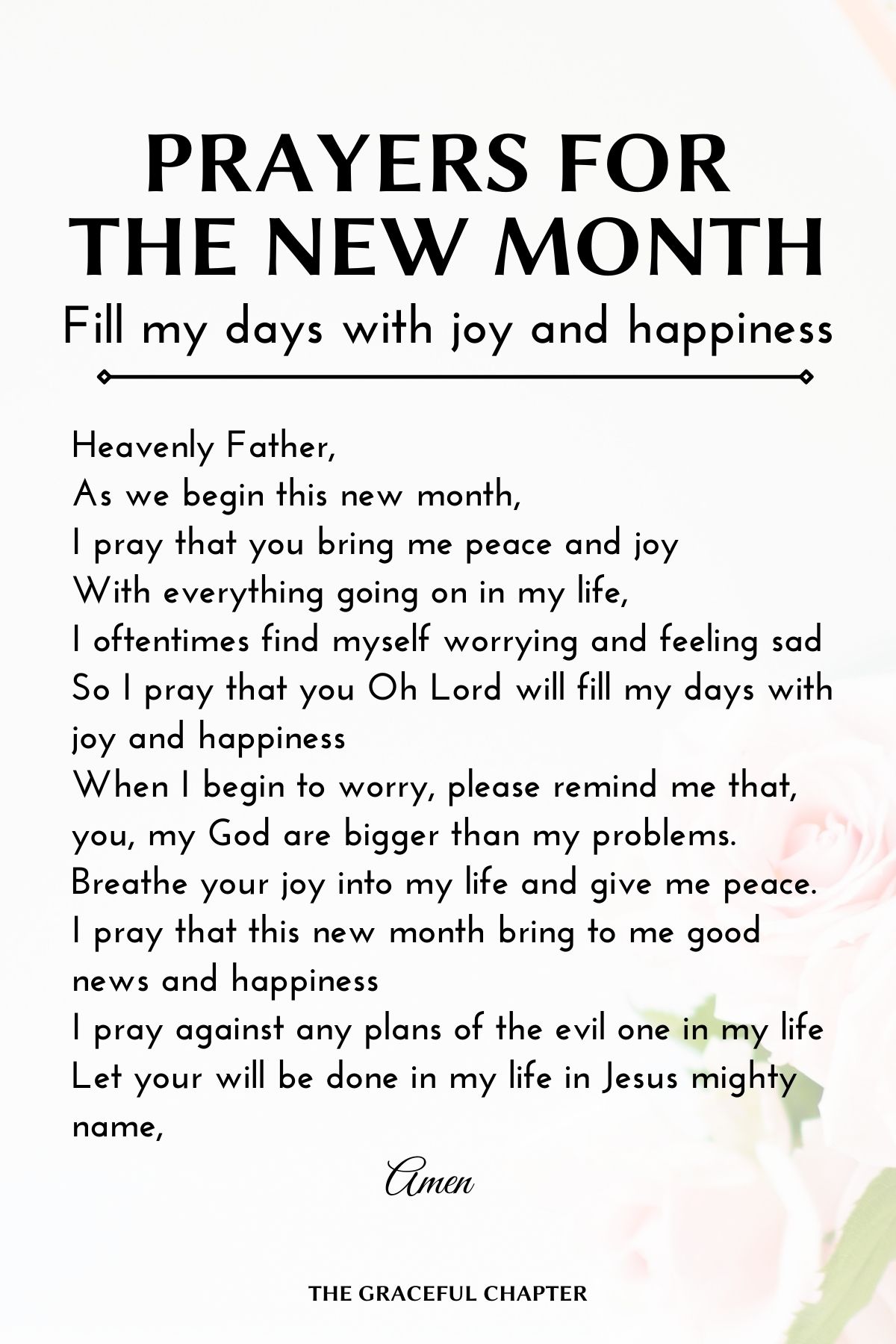 13 Prayers For The New Month - The Graceful Chapter