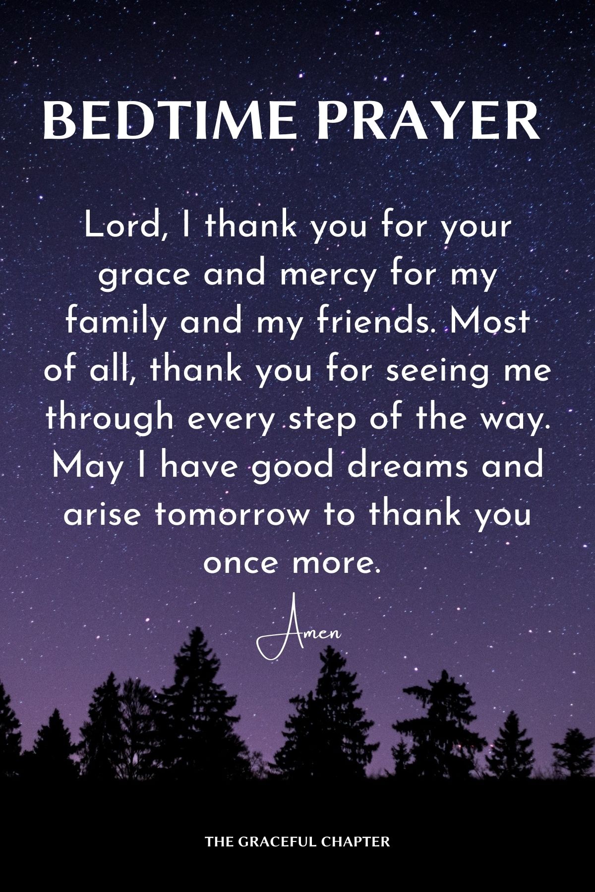 Bedtime prayer of thanks
