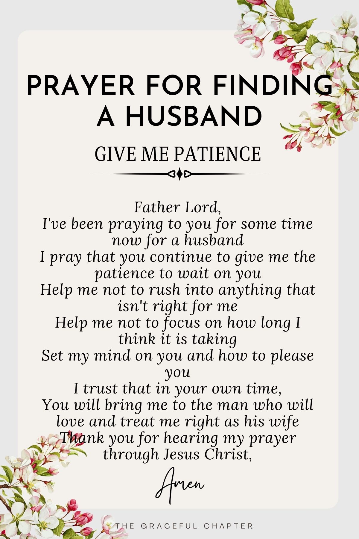 Prayer for finding a husband - Give me patience