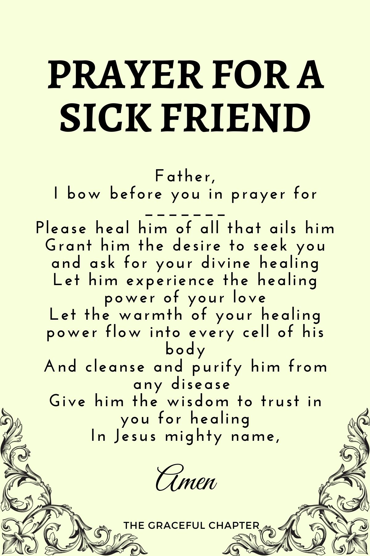 Prayer for a sick friend