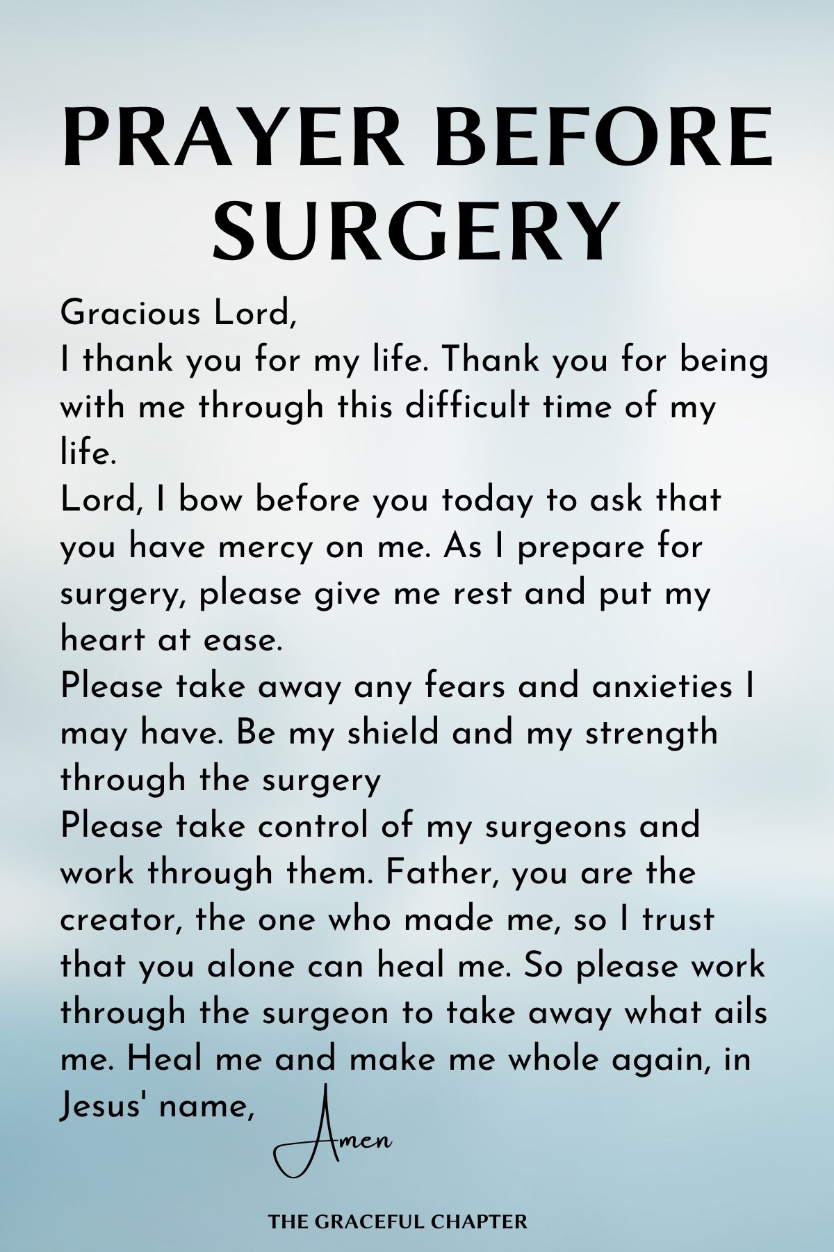 Prayer before surgery