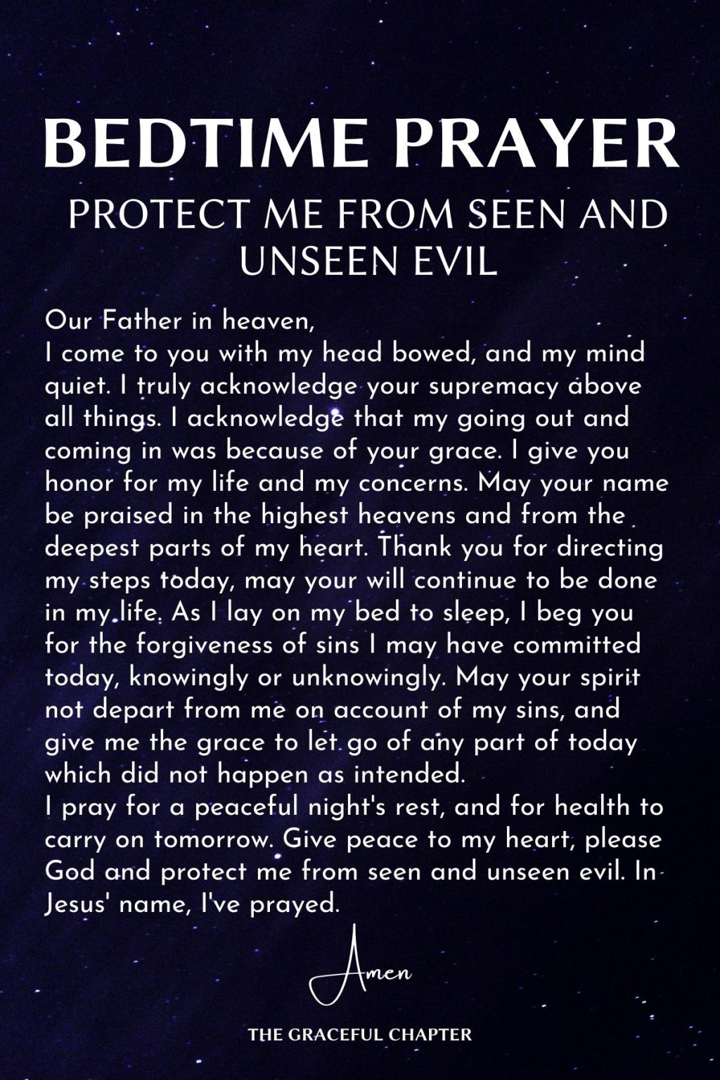 14 Short Bedtime Prayers For A Good Night's Sleep - The Graceful Chapter