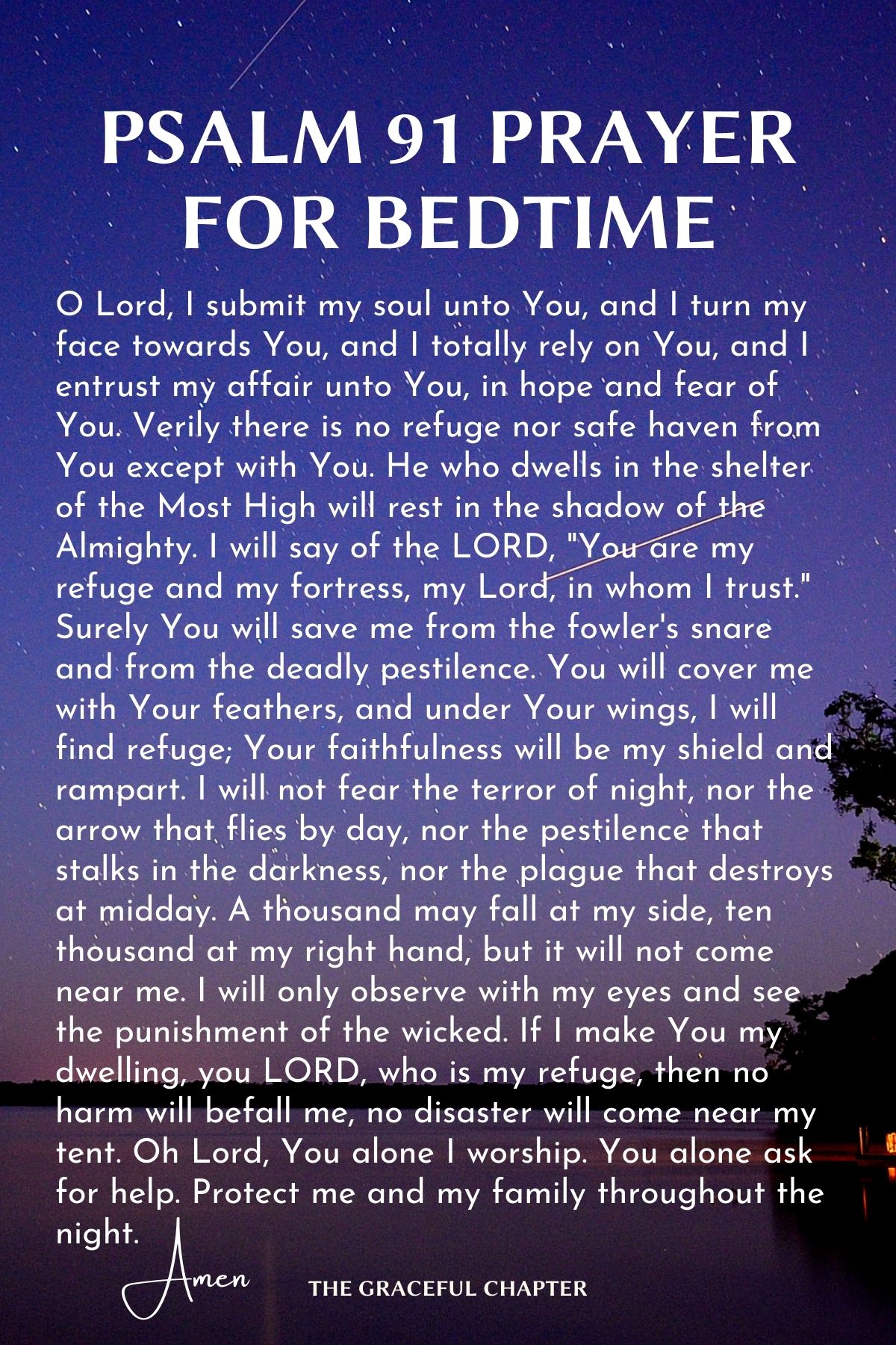 Psalm 91 prayer for bedtime