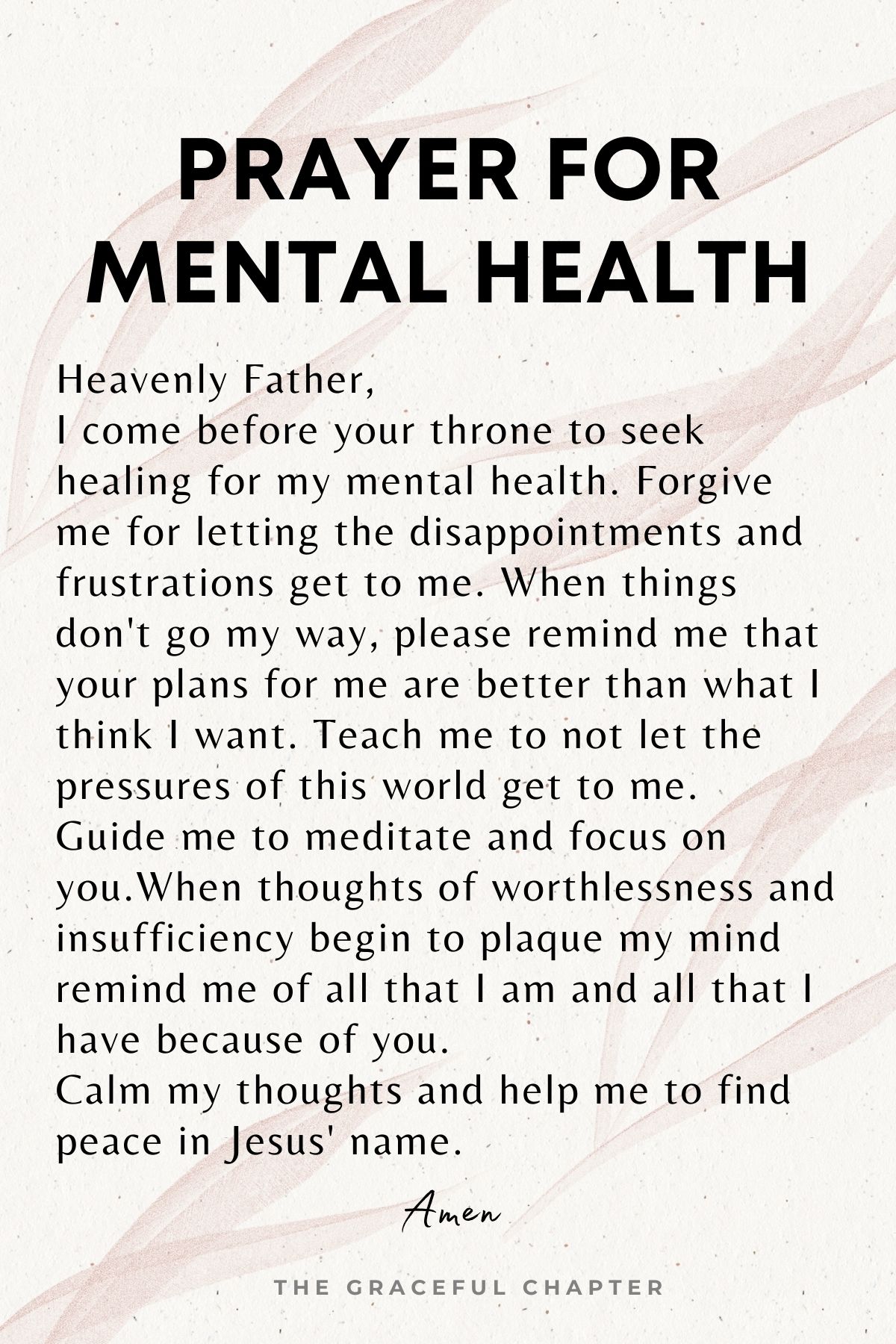 Prayer for mental health - prayers for healing