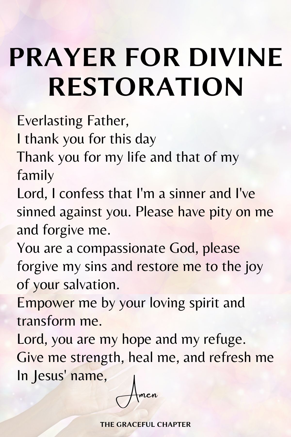 Prayer for divine restoration - Prayers for healing