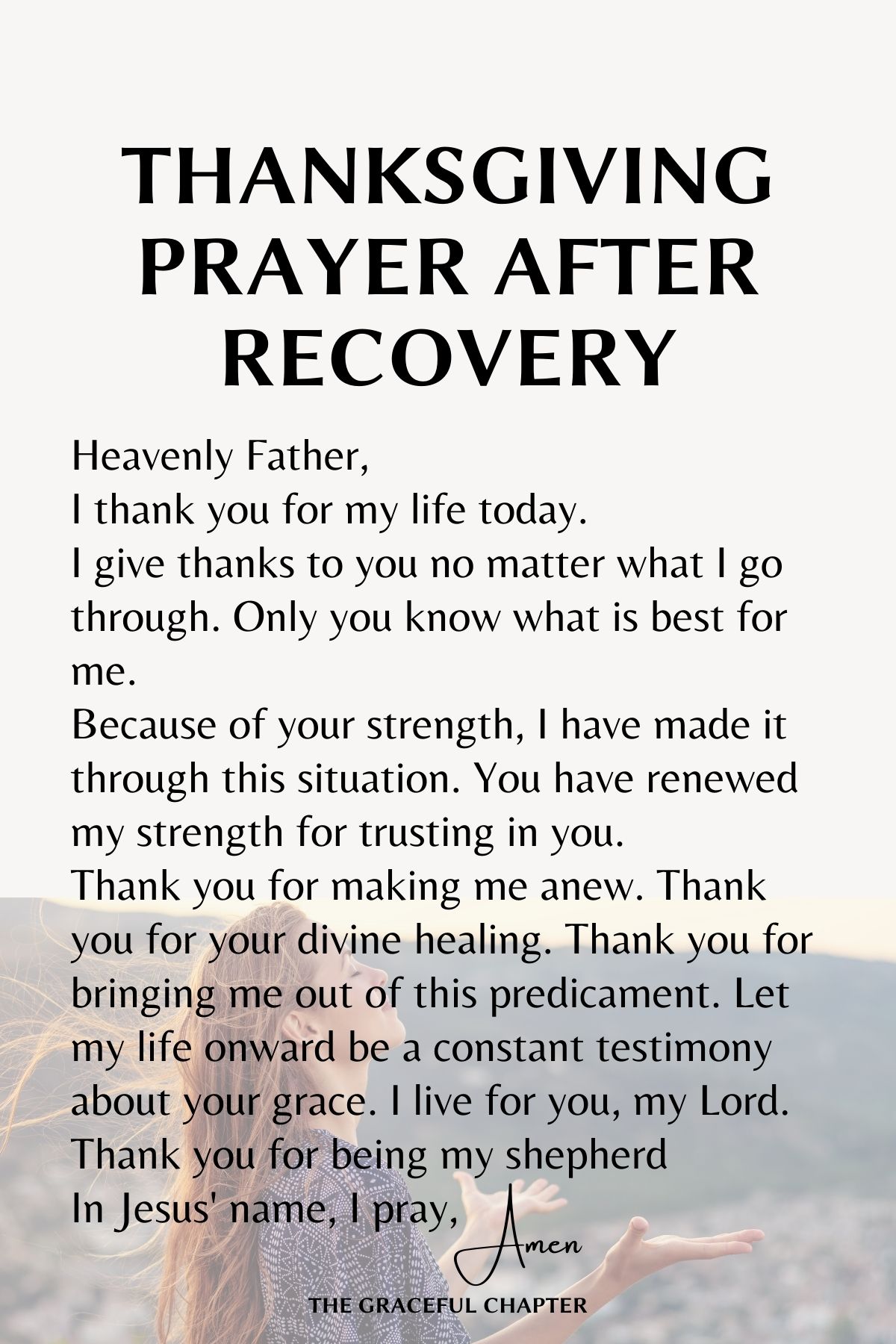 Thanksgiving prayer after recovery