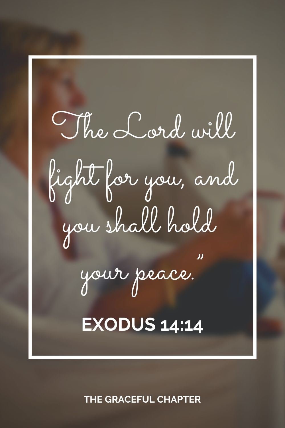 The Lord will fight for you, and you shall hold your peace.” Exodus 14:14