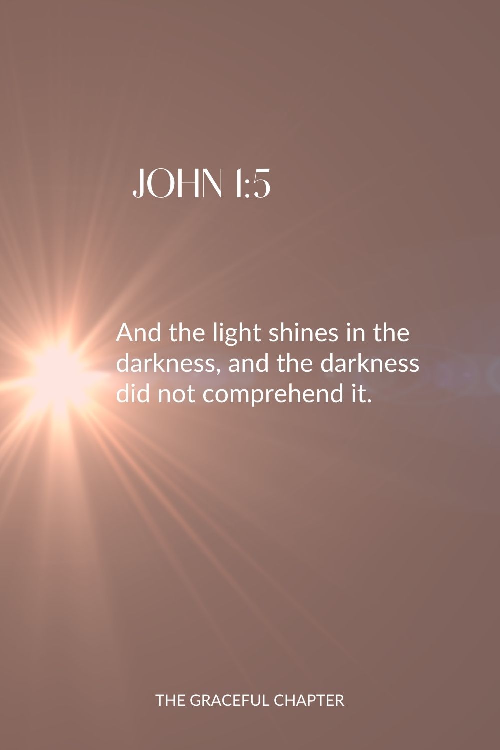 And the light shines in the darkness, and the darkness did not comprehend it. John 1:5