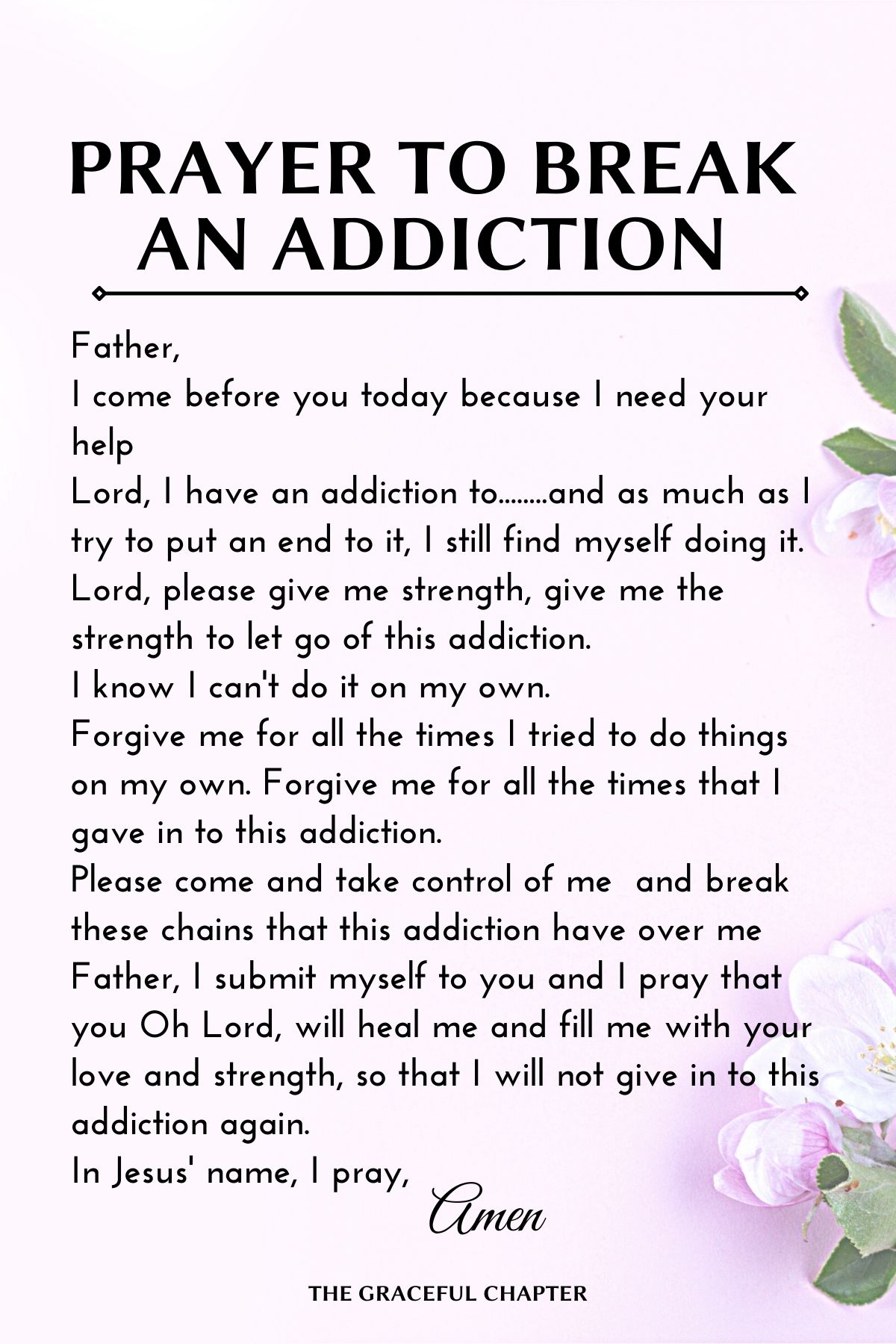 prayer to break an addiction