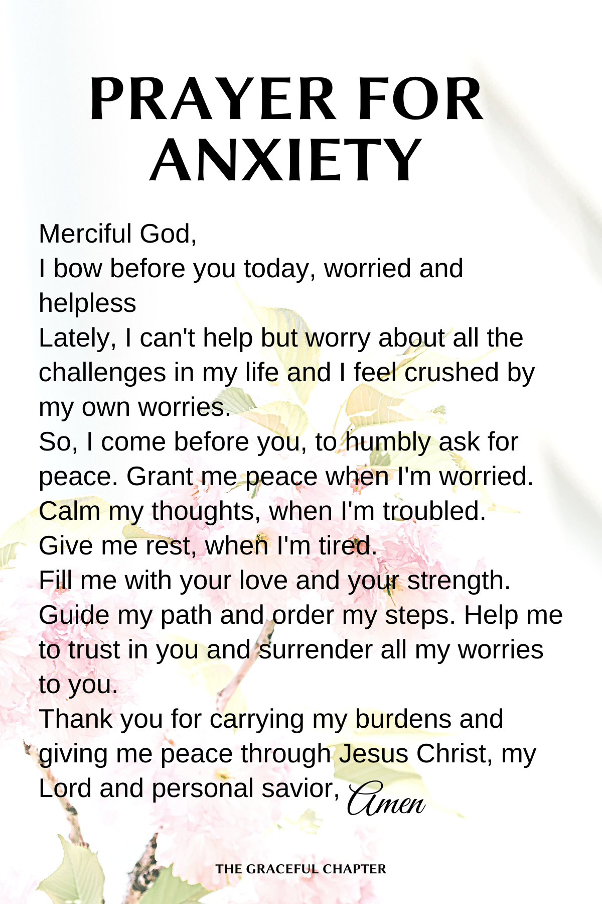 Prayer for anxiety