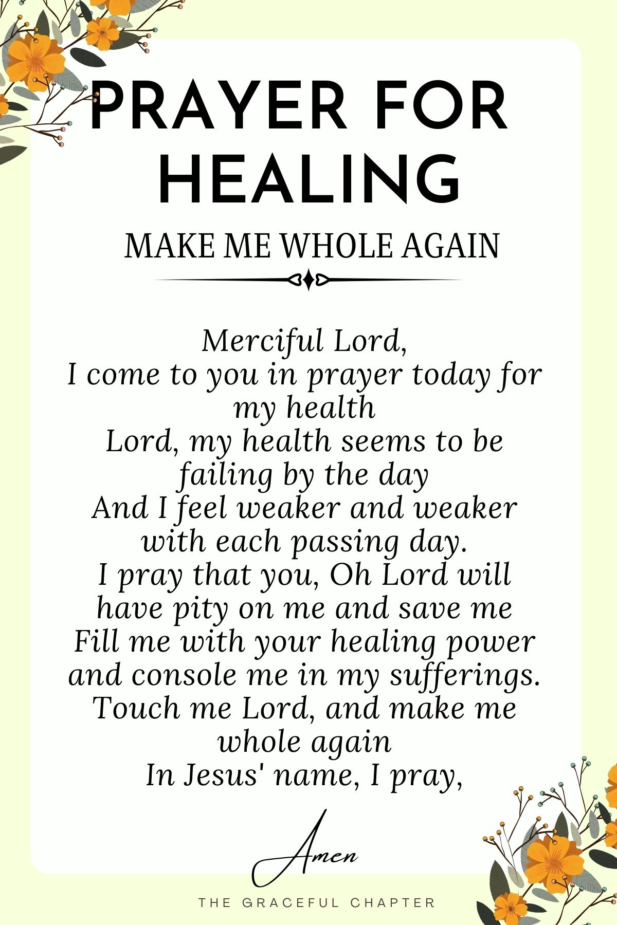 Prayer for healing - Make me whole again