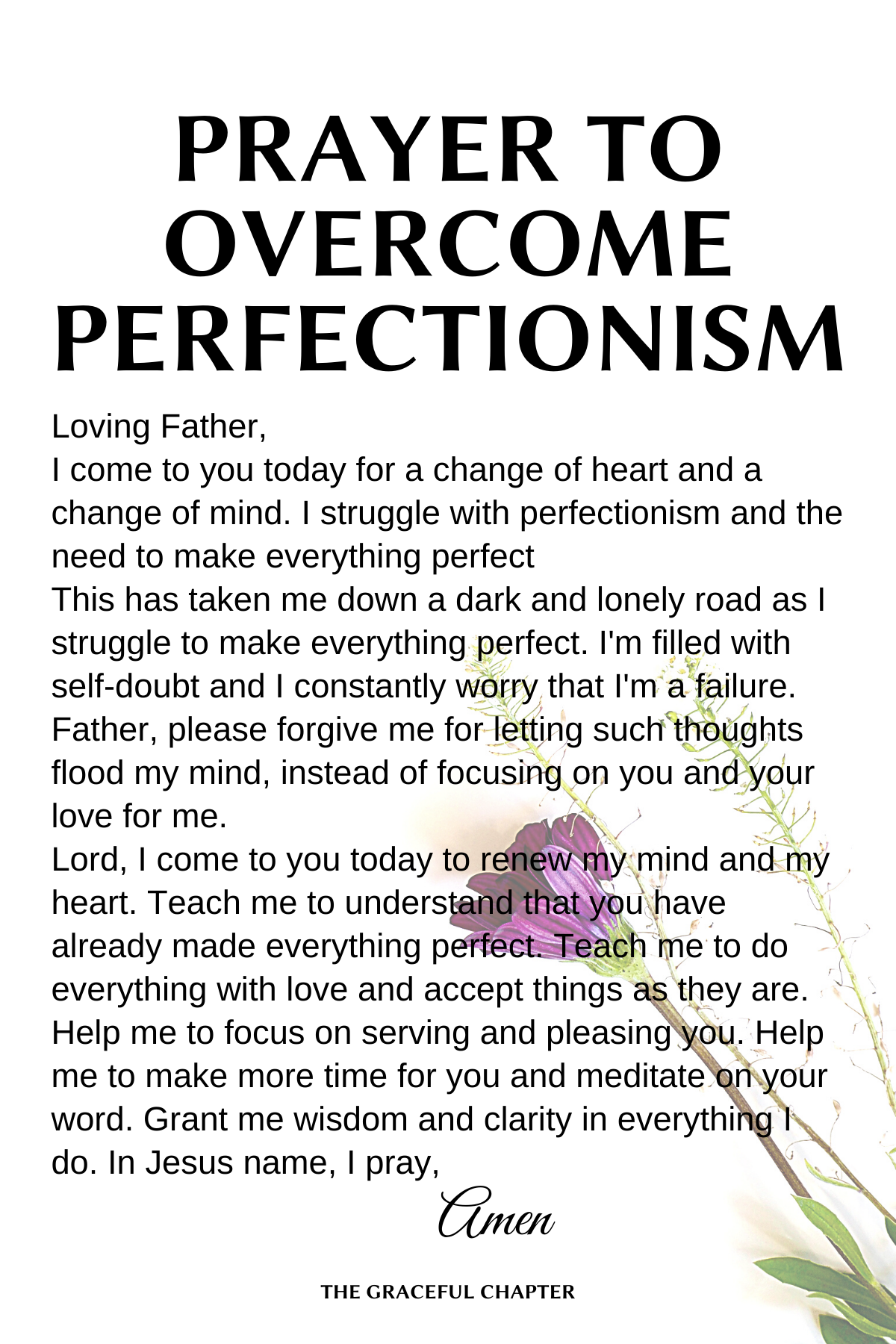 Prayer to overcome perfectionism