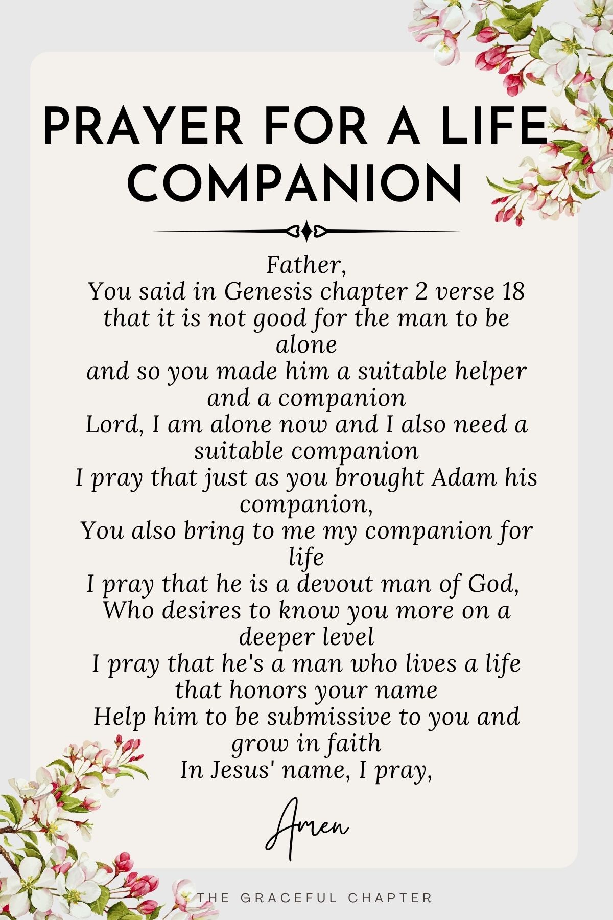 Prayer for a life companion