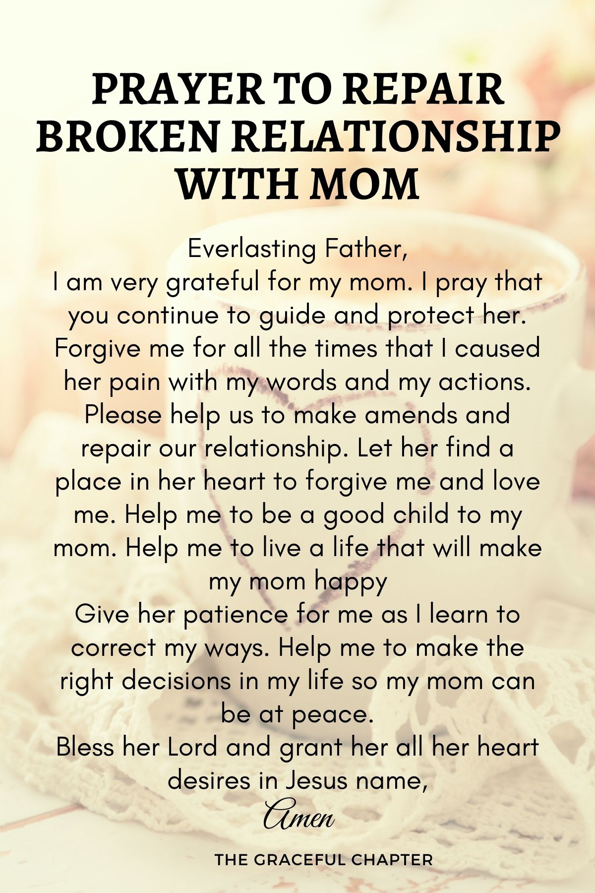 Prayer to repair broken relationship with mom