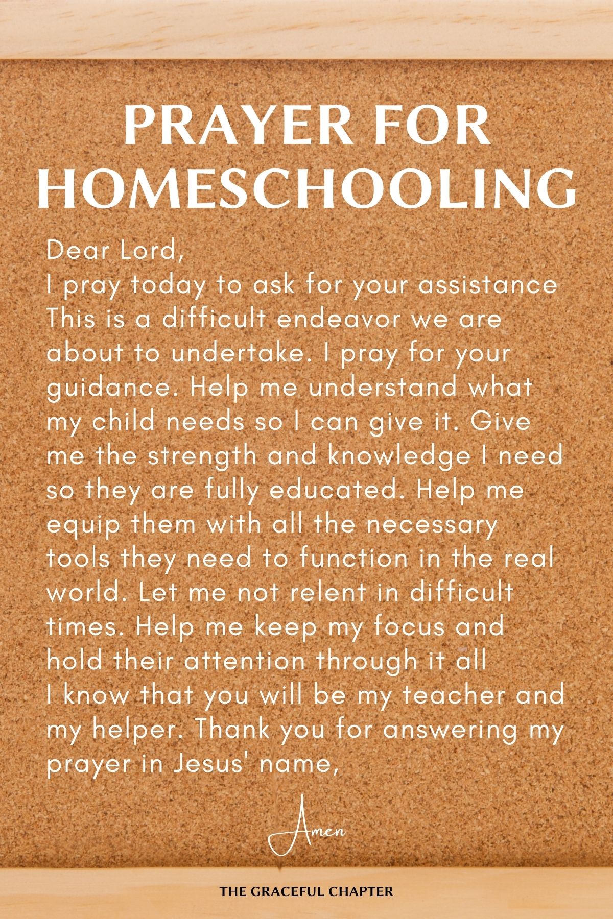 Prayer for homeschooling