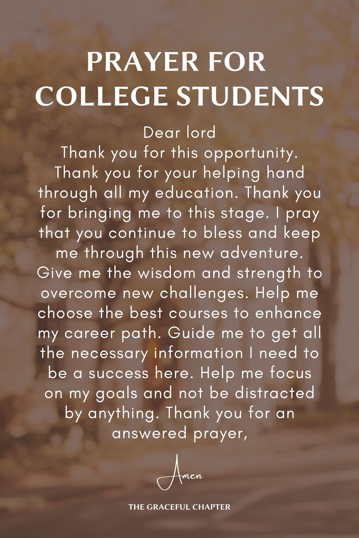 Prayer for college students