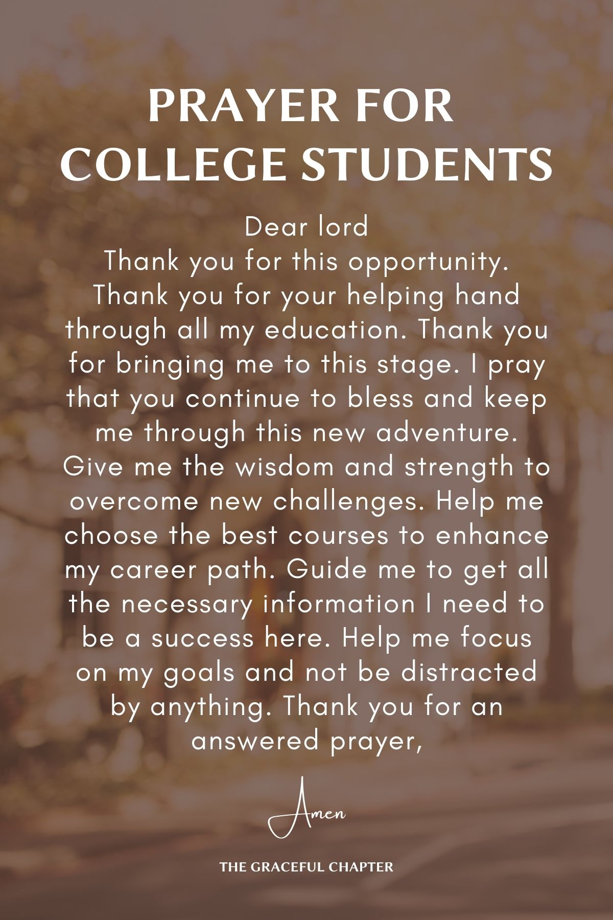 A Prayer For College Students