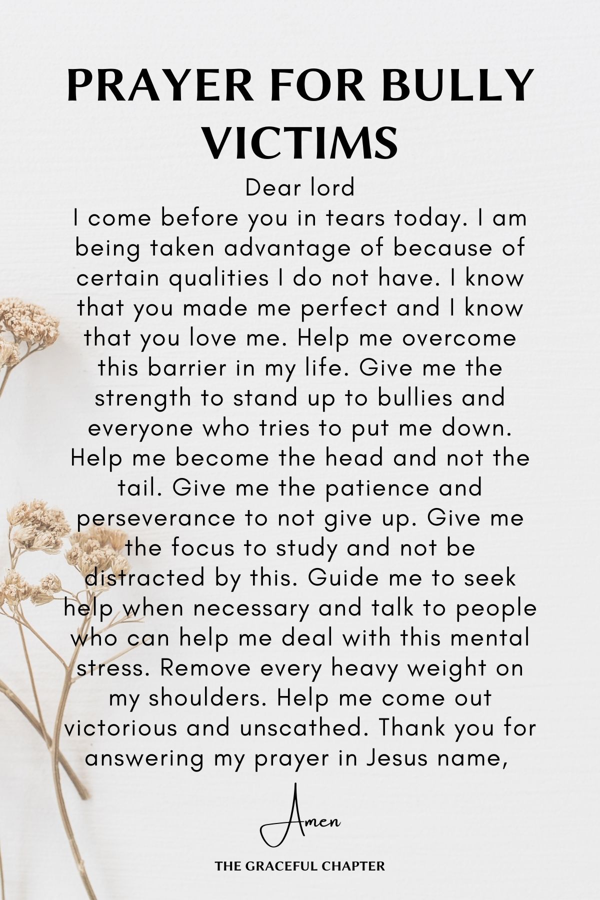 Prayer for bully victims