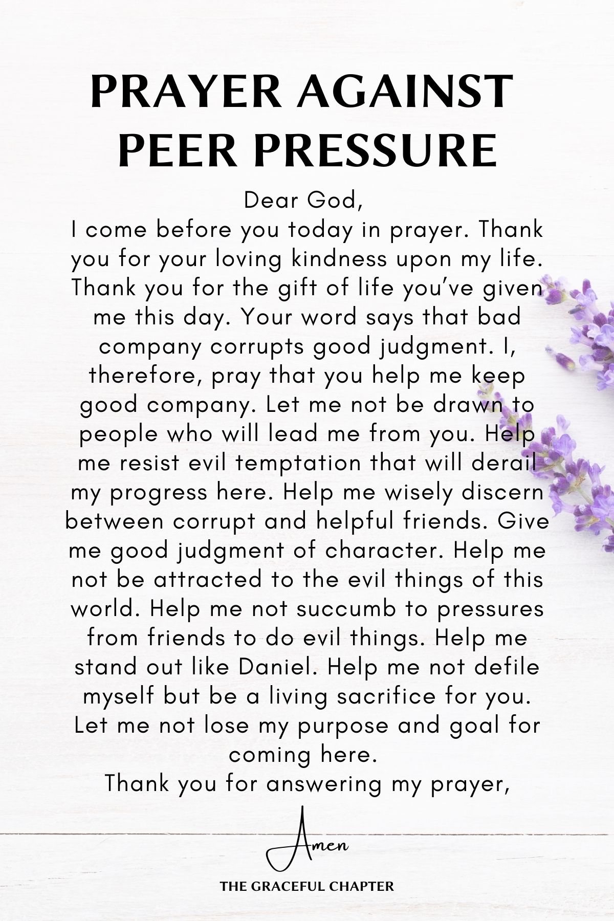 Prayer against peer pressure