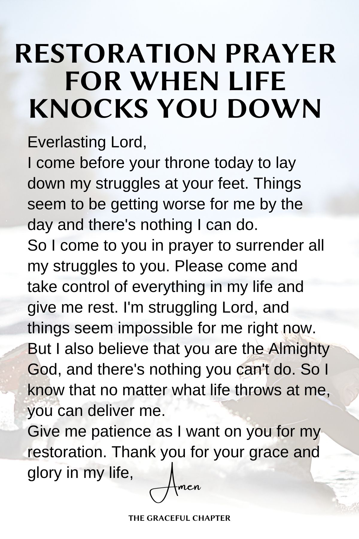 Restoration prayer for when life knocks you down