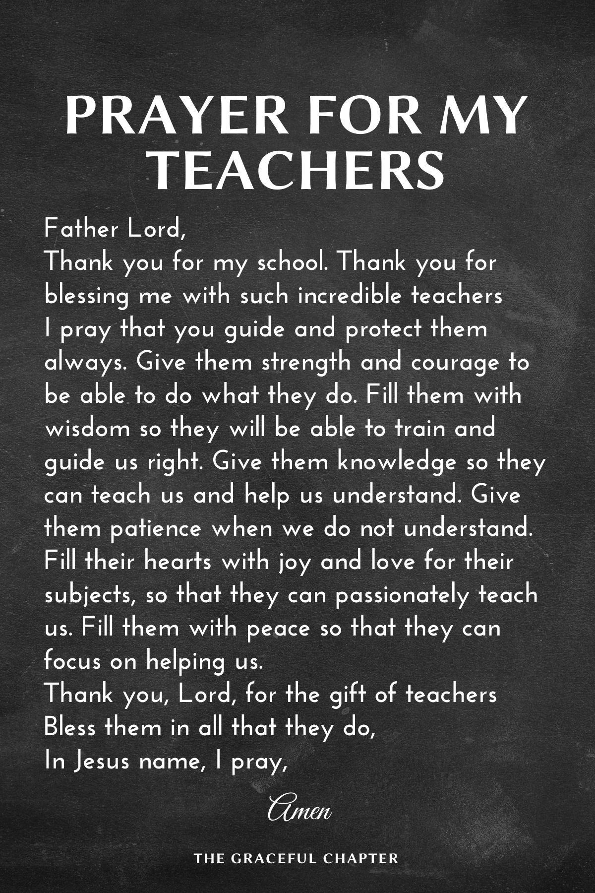 Prayer for my teachers