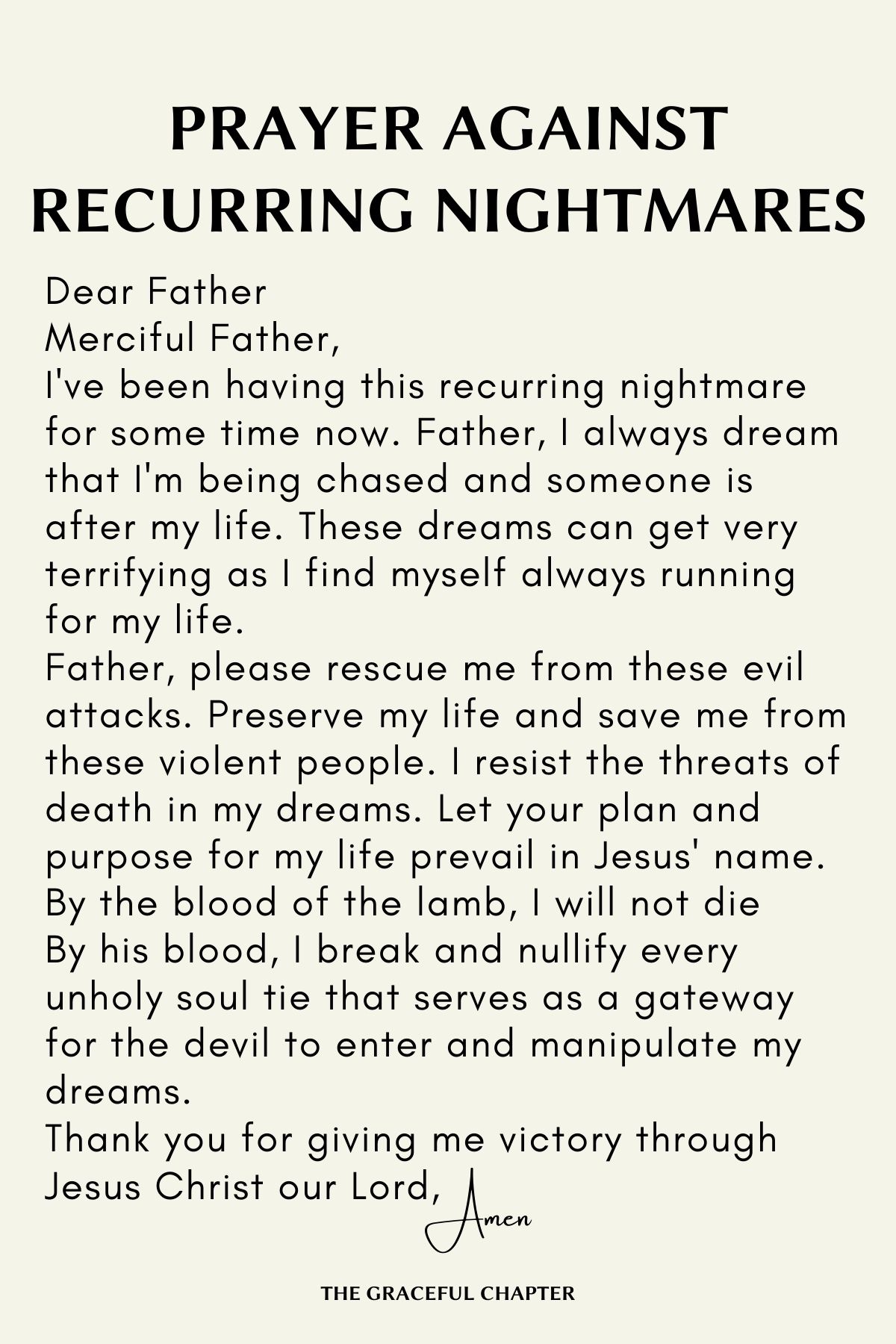 Prayer against recurring nightmares