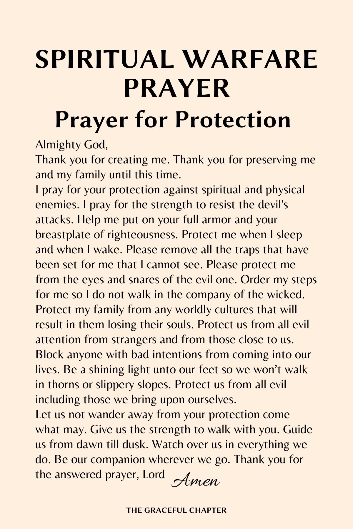 Spiritual warfare Prayer for protection